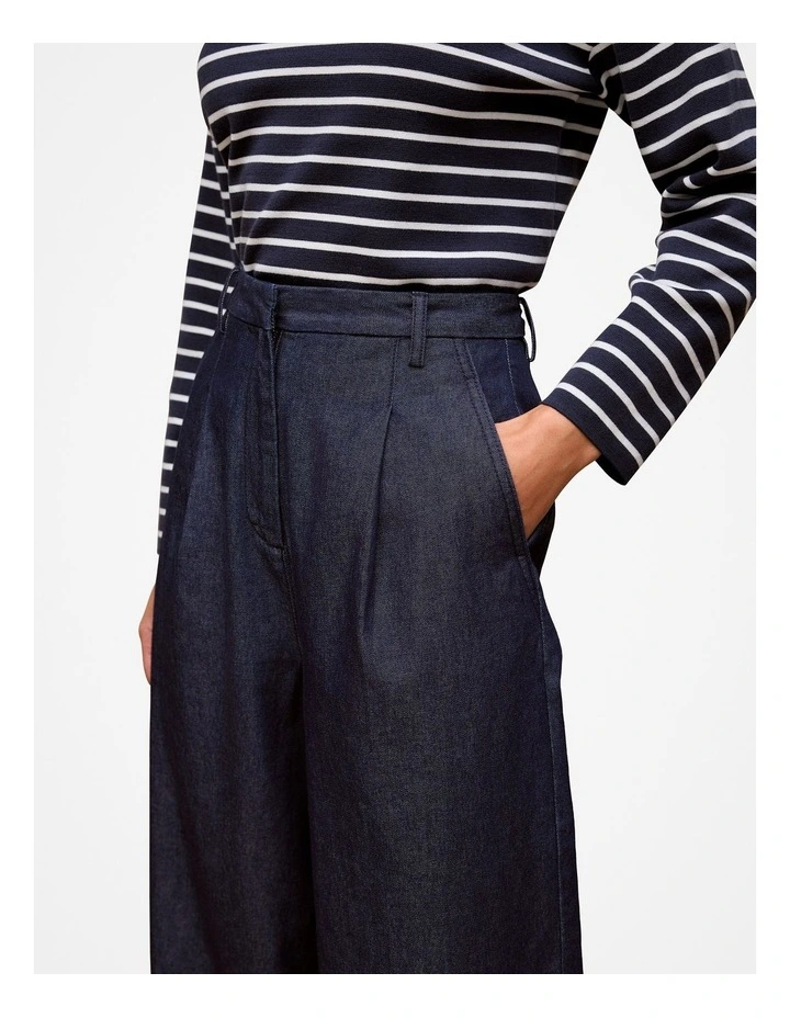 Denim Tailored Pant in Dark Blue image 4