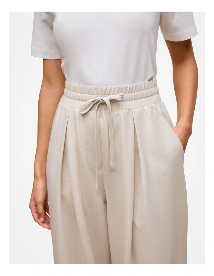 Ponte Wide Leg Pull On Pant in Stone image 4