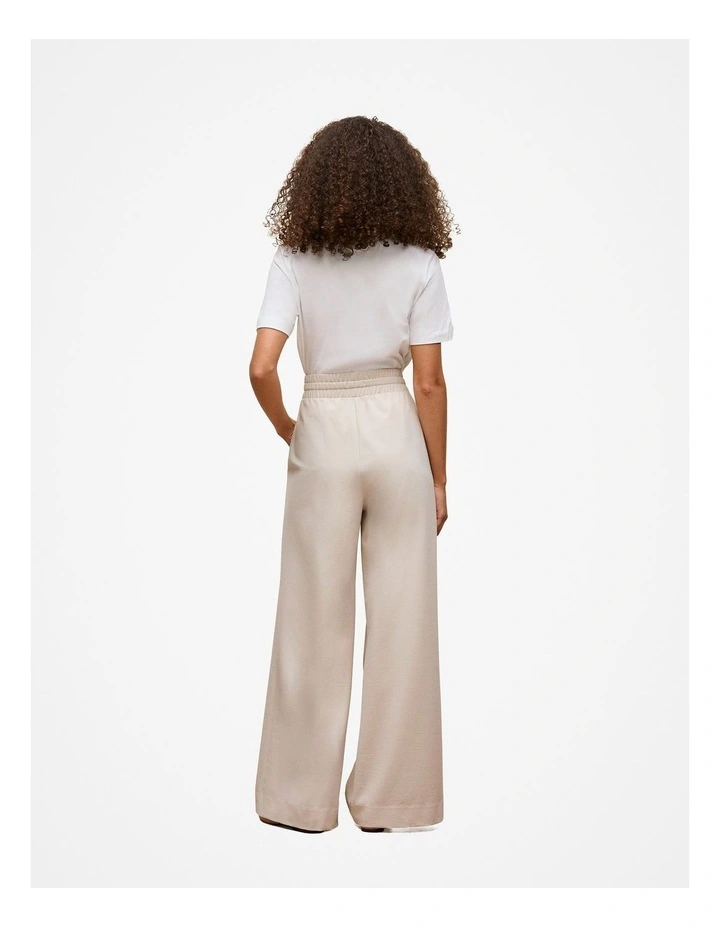 Ponte Wide Leg Pull On Pant in Stone image 6