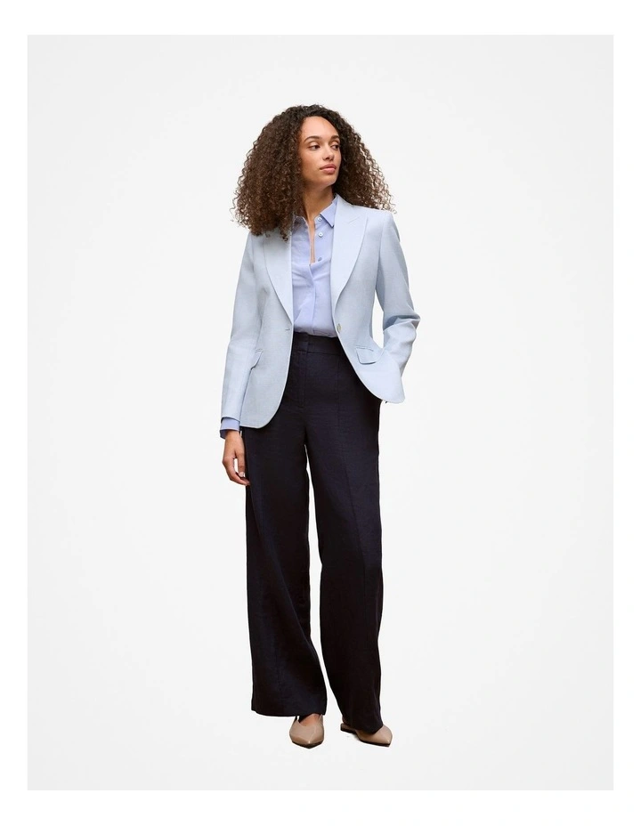 Silk Concealed Placket Shirt in Dove Blue image 2