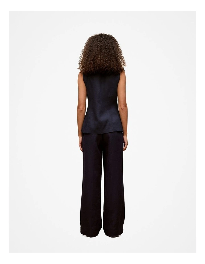 Linen Button Through Vest in Night Sky image 4