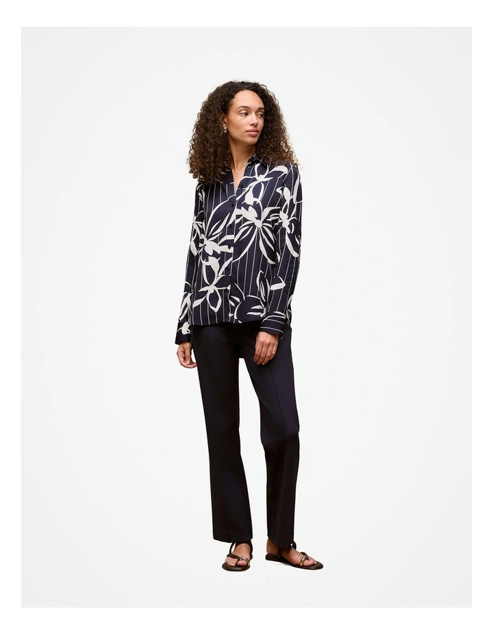 Floral Stripe Twill Shirt in Night Sky image 2