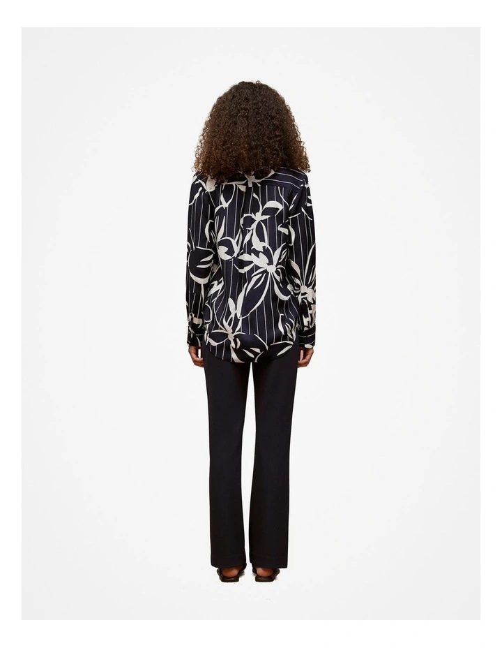 Floral Stripe Twill Shirt in Night Sky image 5