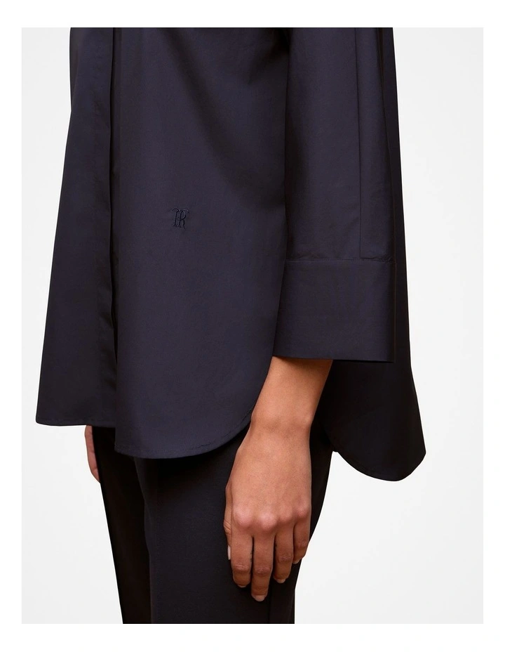 Poplin Boxy Monogram Shirt in Night Sky image 3