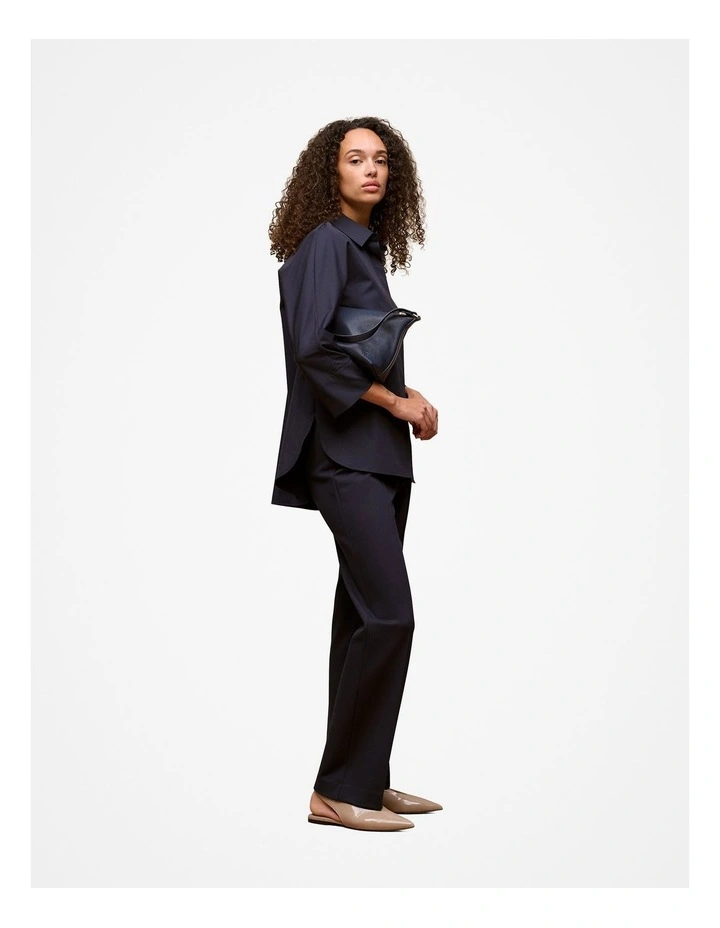 Poplin Boxy Monogram Shirt in Night Sky image 4
