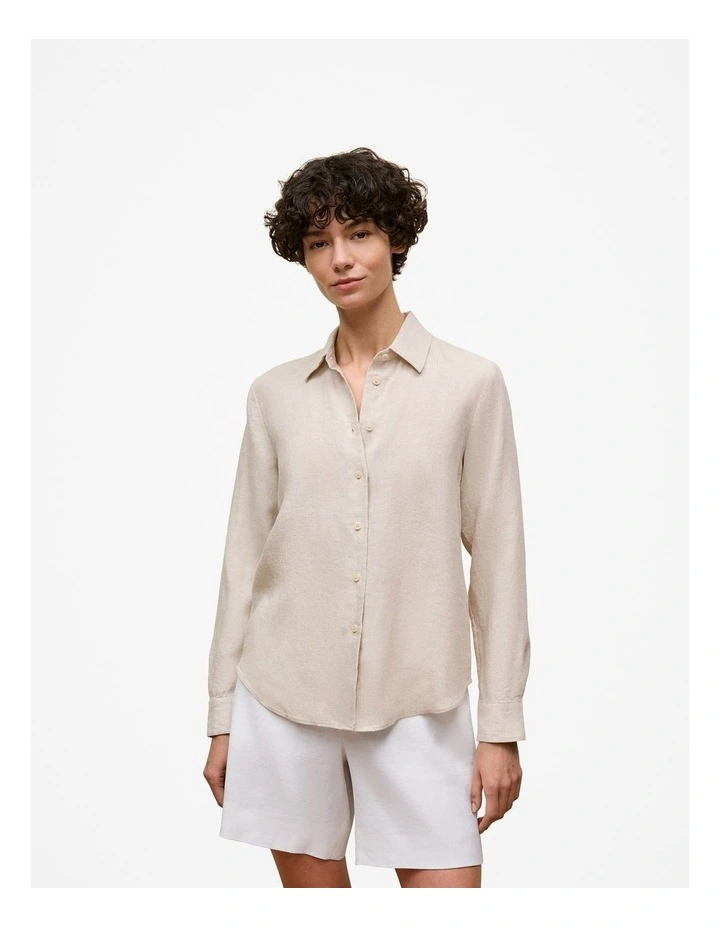 Delave Linen Classic Shirt in Flax image 1