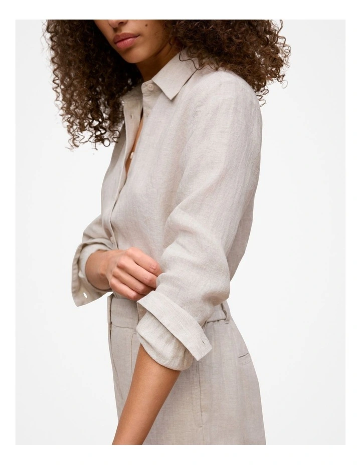 Delave Linen Classic Shirt in Flax image 3