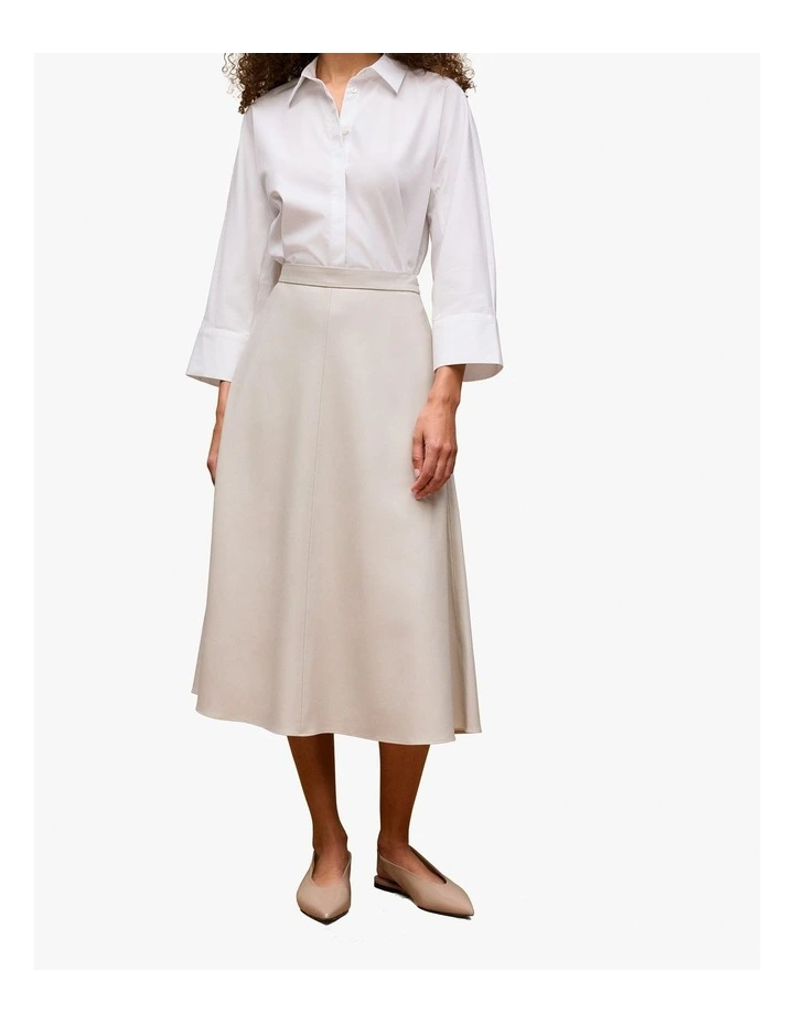 Soft Seam Detail Skirt in Stone image 1