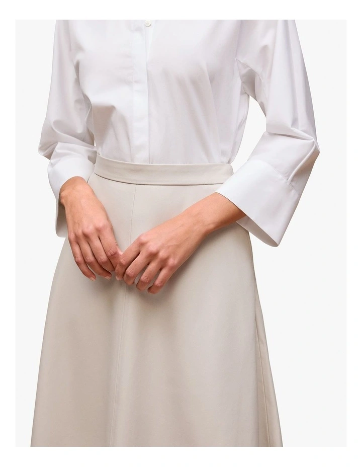Soft Seam Detail Skirt in Stone image 4