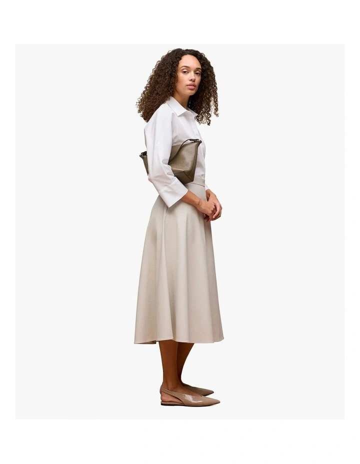 Soft Seam Detail Skirt in Stone image 5
