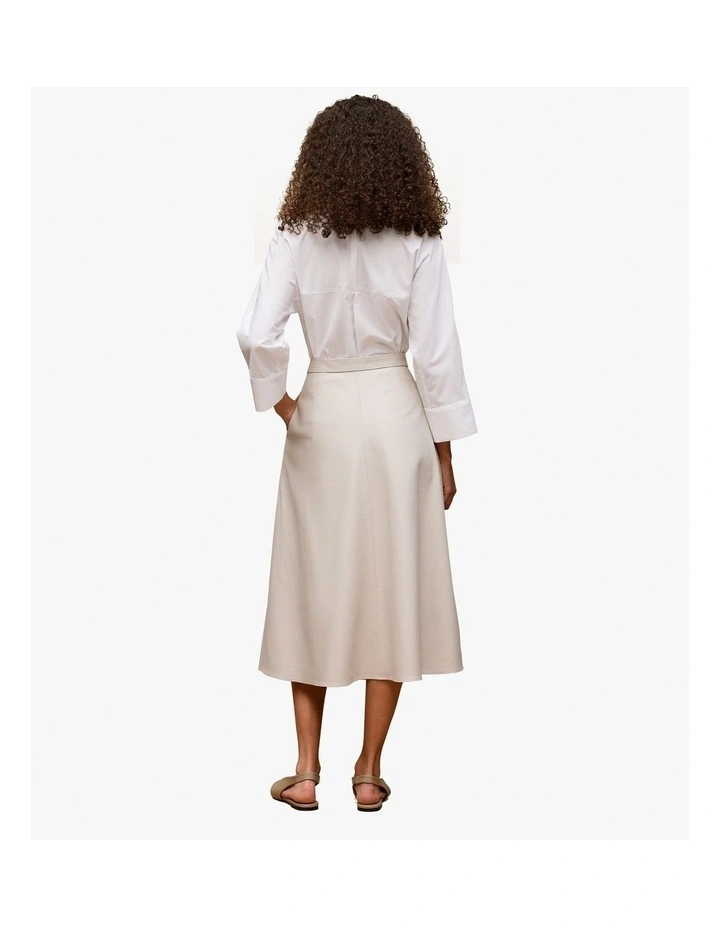 Soft Seam Detail Skirt in Stone image 6