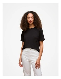 Australian Cotton Crew T-shirt in Black