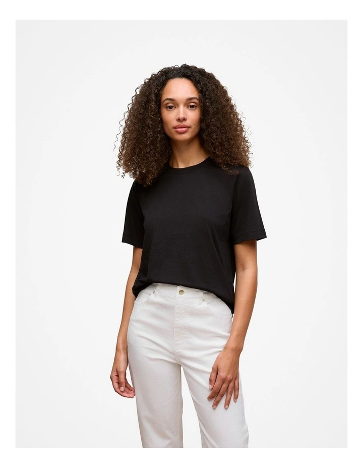 Australian Cotton Crew T-shirt in Black image 1