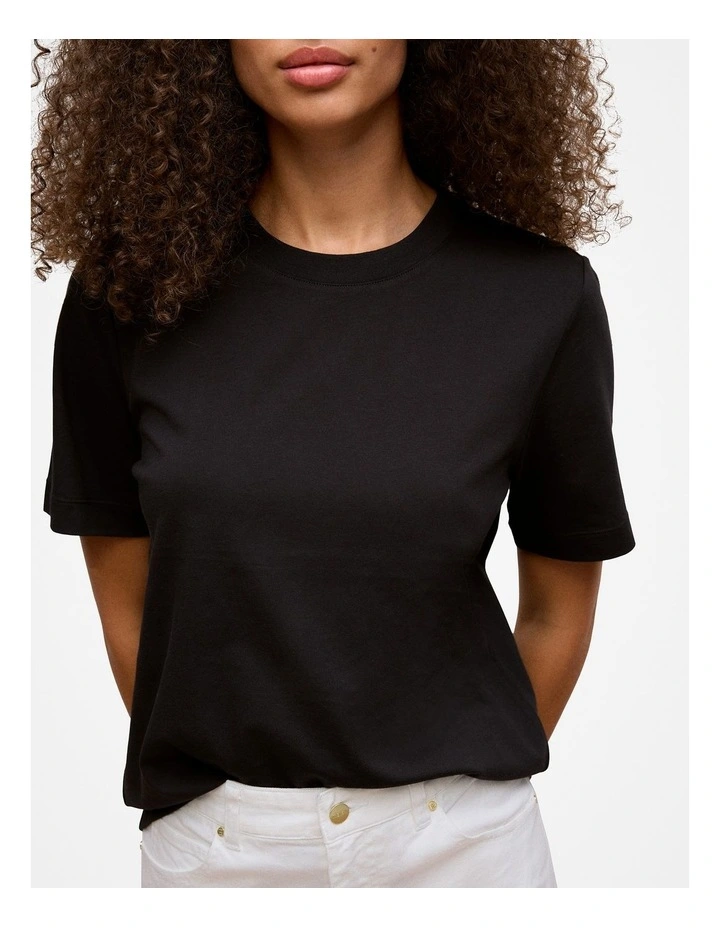 Australian Cotton Crew T-shirt in Black image 3