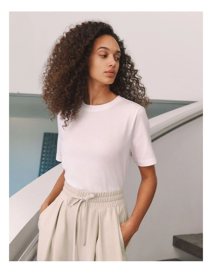 Australian Cotton Crew T-shirt in White image 2