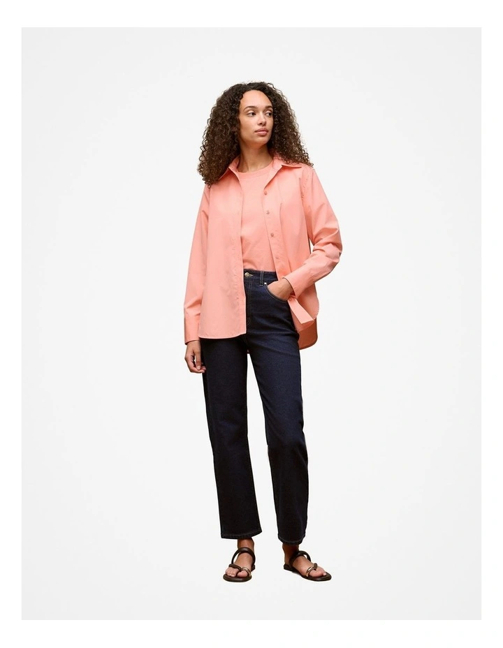 Australian Cotton Crew T-shirt in Peach Pink image 2