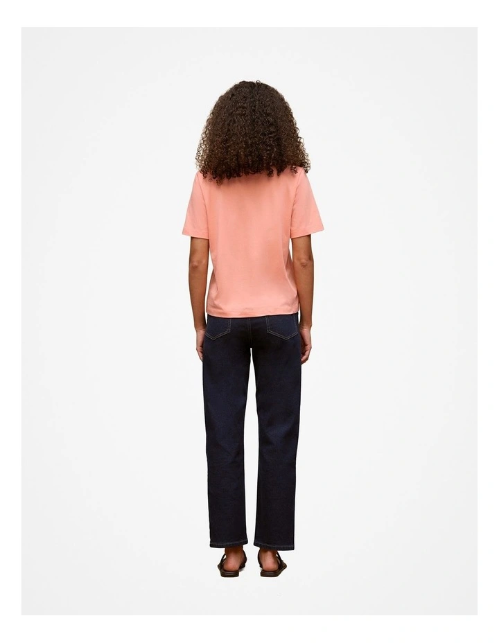 Australian Cotton Crew T-shirt in Peach Pink image 4