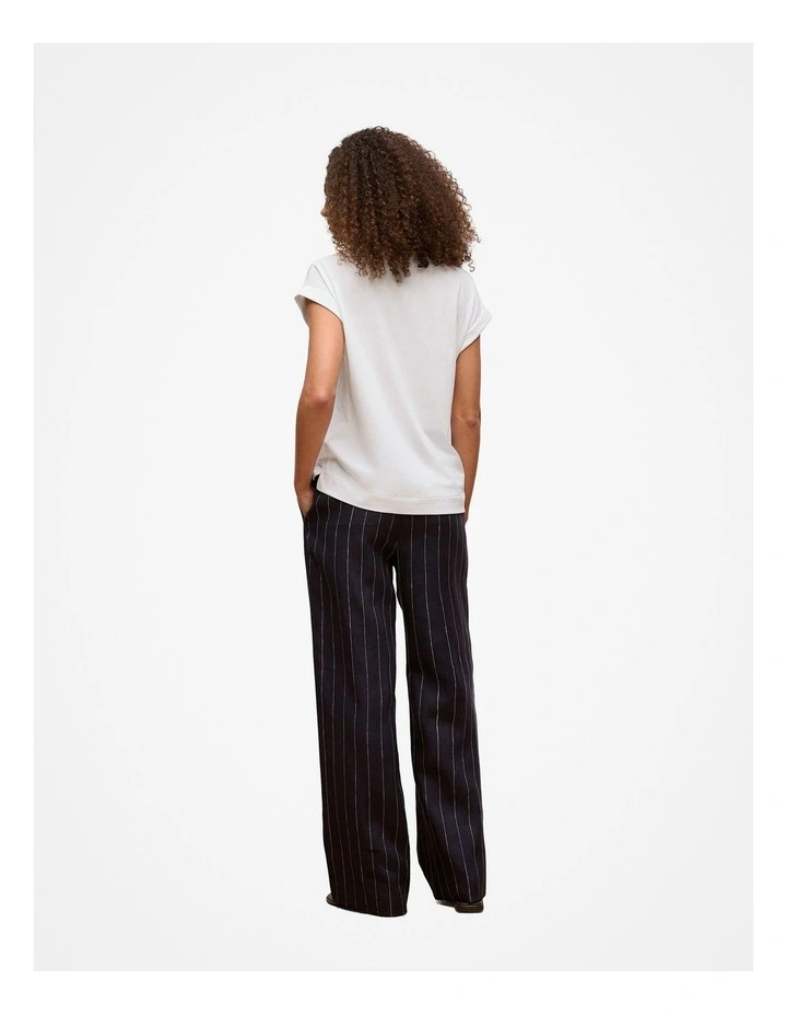 Australian Cotton Cuff Sleeve T-shirt in White image 5