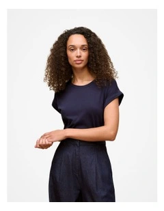 Australian Cotton Cuff Sleeve T-shirt in Night Sky