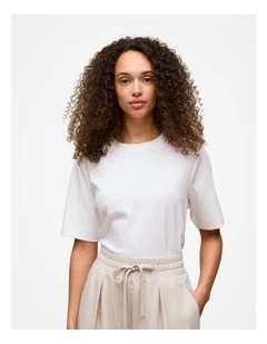 Modal Cotton Boxy Crew T-shirt in White