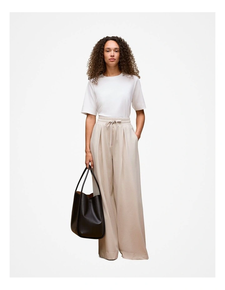 Modal Cotton Boxy Crew T-shirt in White image 2