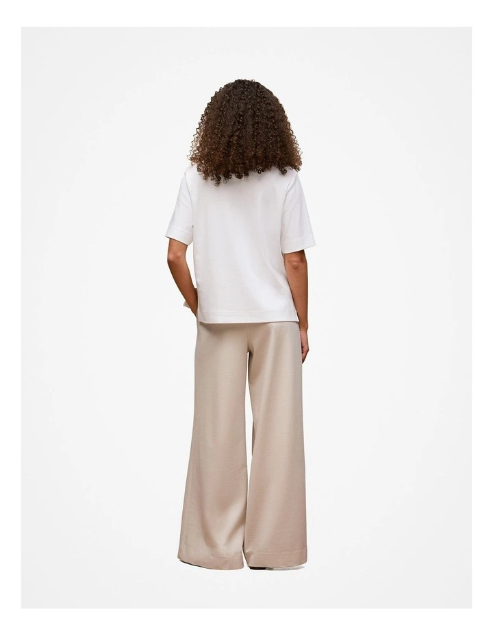 Modal Cotton Boxy Crew T-shirt in White image 4
