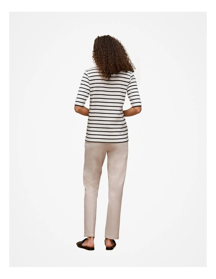 Australian Cotton Stripe Half Sleeve T-shirt in Night Sky image 4