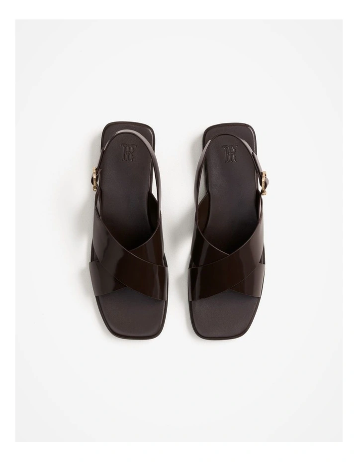 Ingrid Cross Strap Sandal in Chocolate image 3