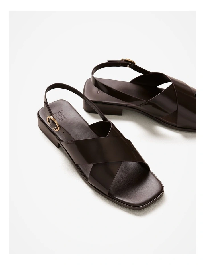 Ingrid Cross Strap Sandal in Chocolate image 4