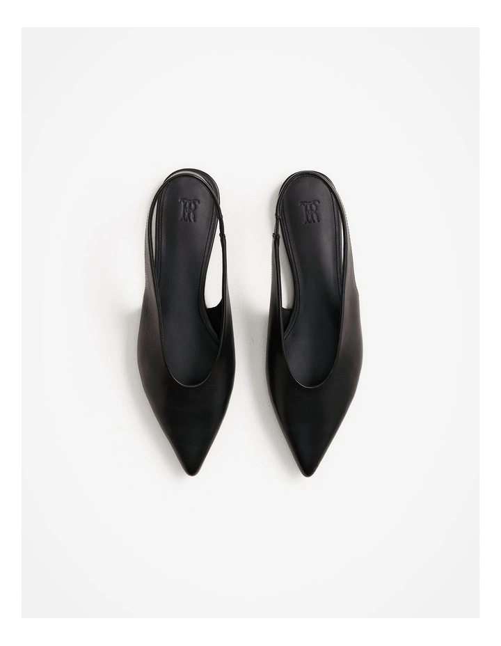 Lennox Slingback Flat in Black image 3