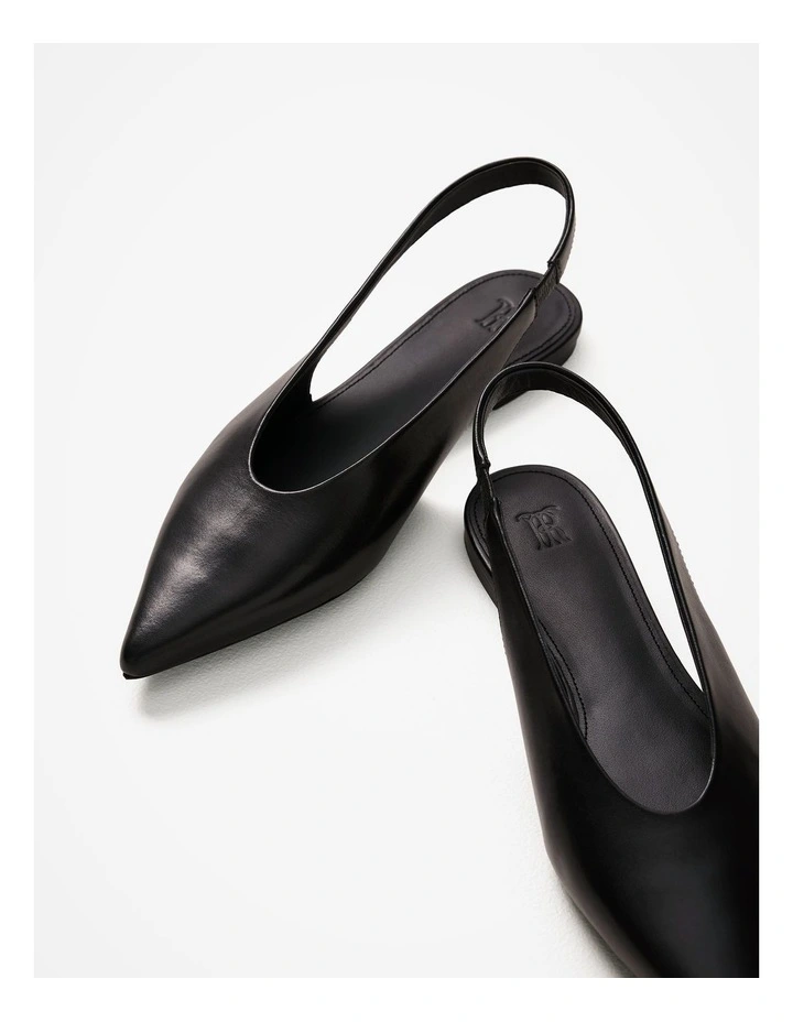 Lennox Slingback Flat in Black image 4