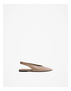 Lennox Slingback Flat in Stone Crinkle