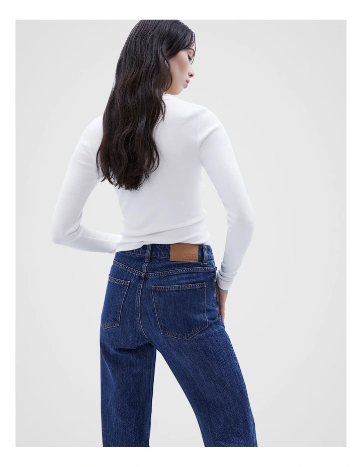Cut Out Rib Top in White image 3