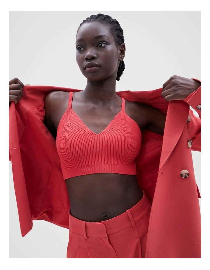 Knitted Bralet in Hibiscus Red image 4