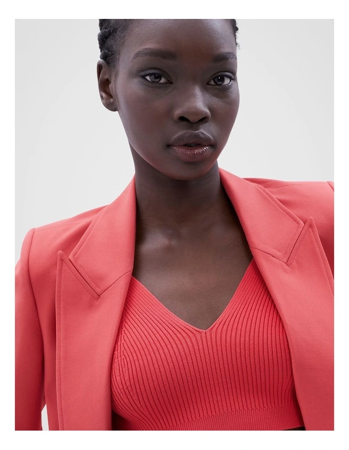 Knitted Bralet in Hibiscus Red image 5