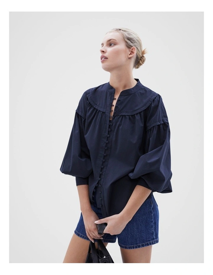 Seam Detail Shirt in Navy image 1
