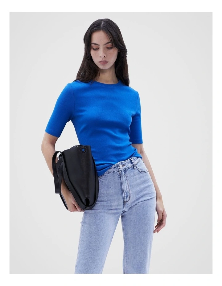 The Essential Ribbed Tee in Cobalt Blue image 1