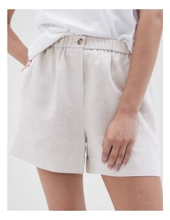 The Essential Linen Short in Oatmeal Melange