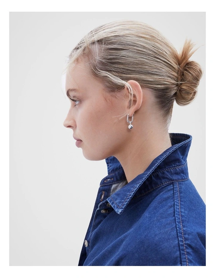 Emma Bobble Earrings in Silver image 2