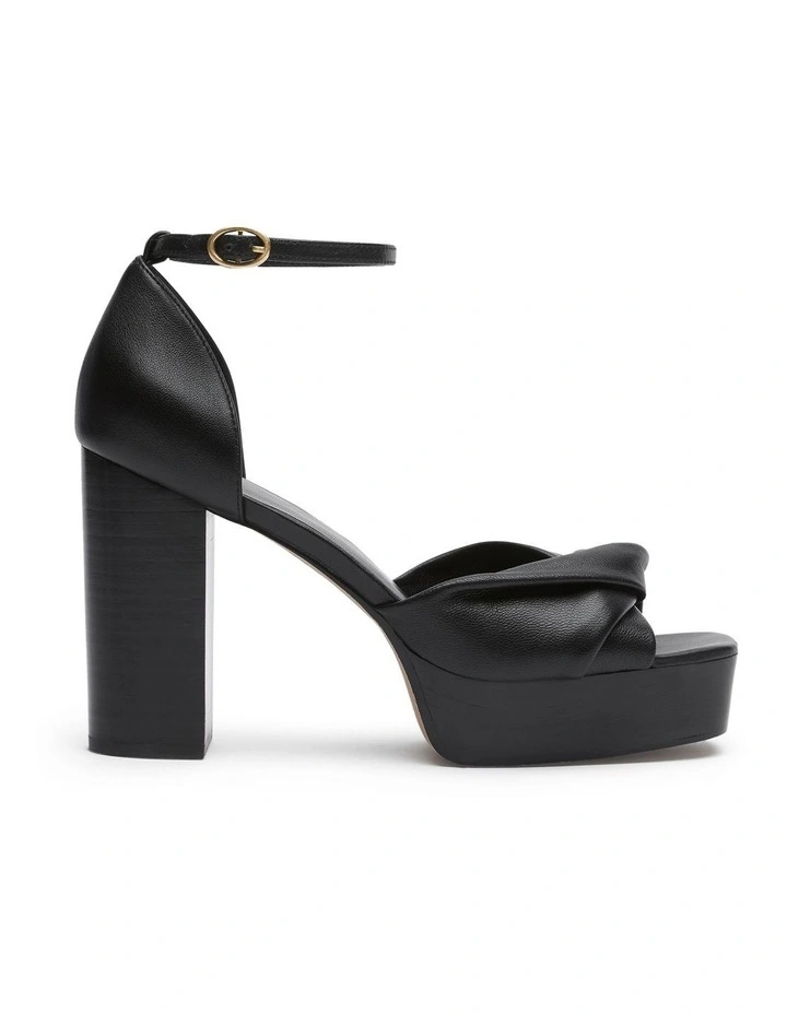 Claudia Leather Platform in Black image 1