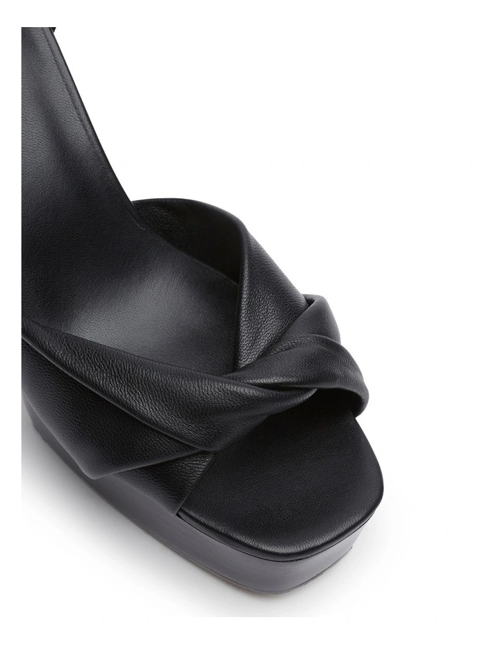 Claudia Leather Platform in Black image 3