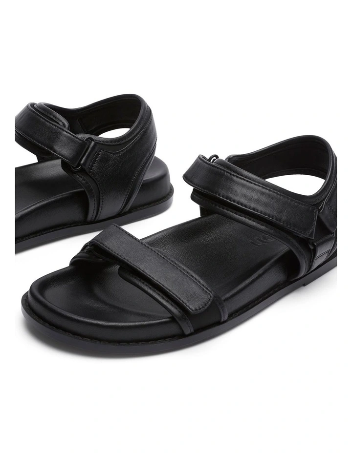 Maxine Leather Sandal in Black image 3