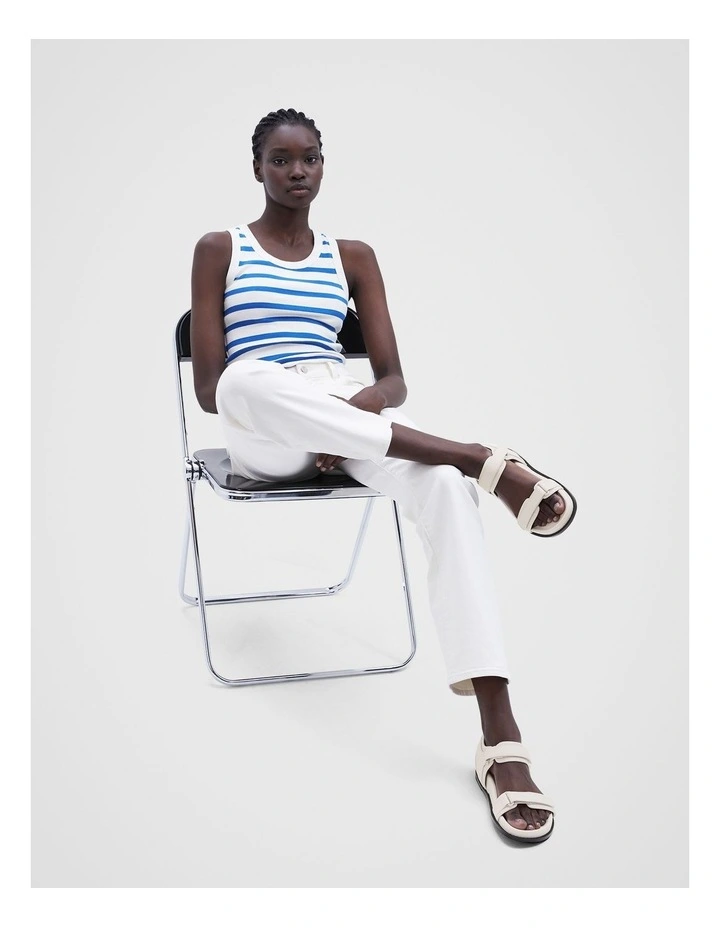 Maxine Leather Sandal in White image 2