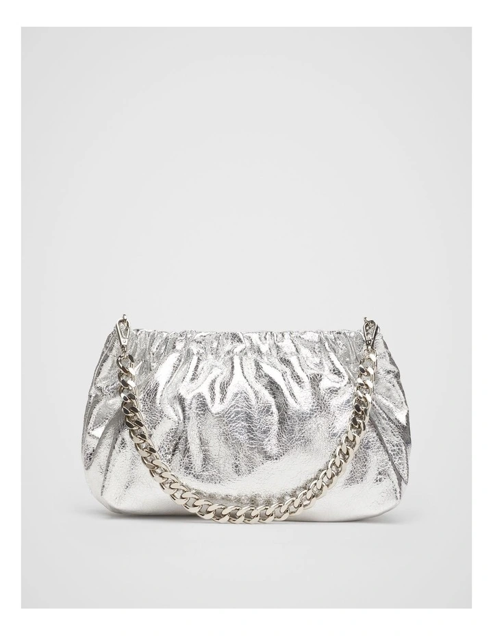 Estella Metallic Clutch in Silver image 1