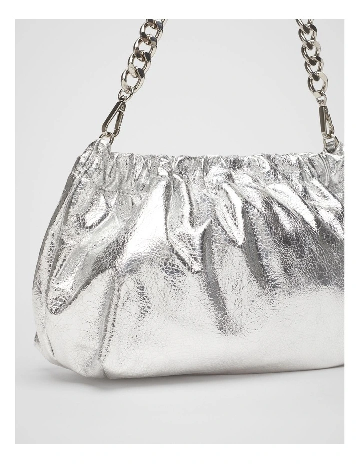 Estella Metallic Clutch in Silver image 3