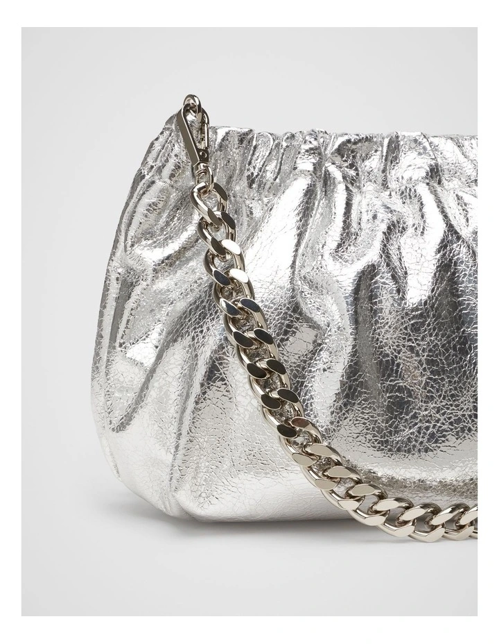 Estella Metallic Clutch in Silver image 4
