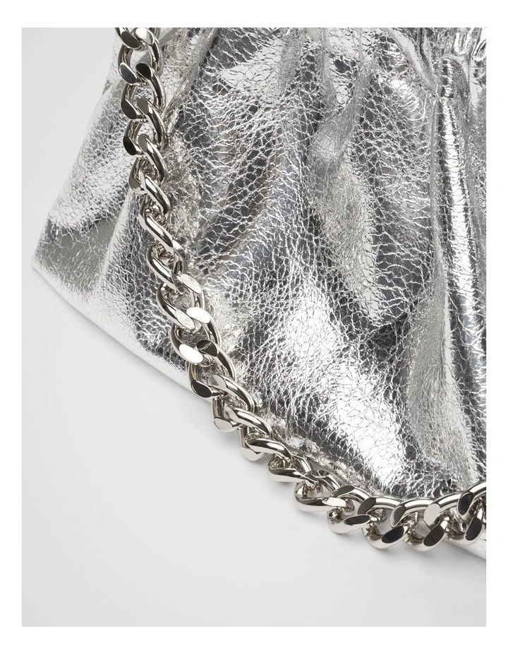 Estella Metallic Clutch in Silver image 5