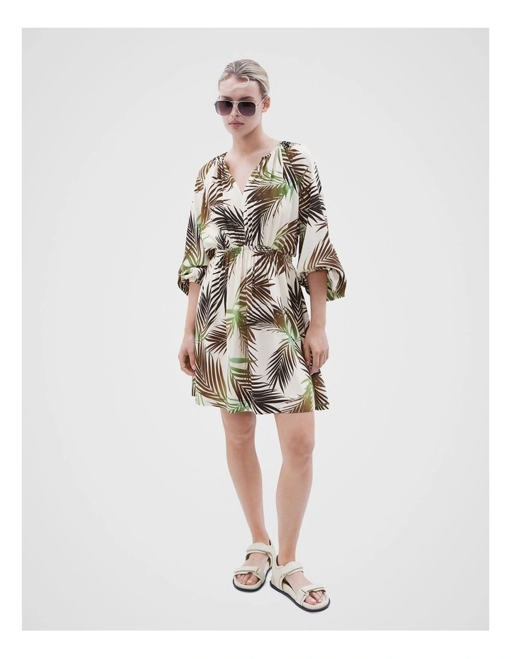 Palm Print Dress in Assorted image 2