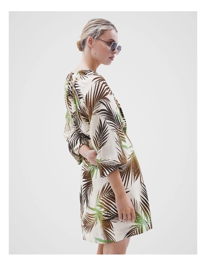 Palm Print Dress in Assorted image 3