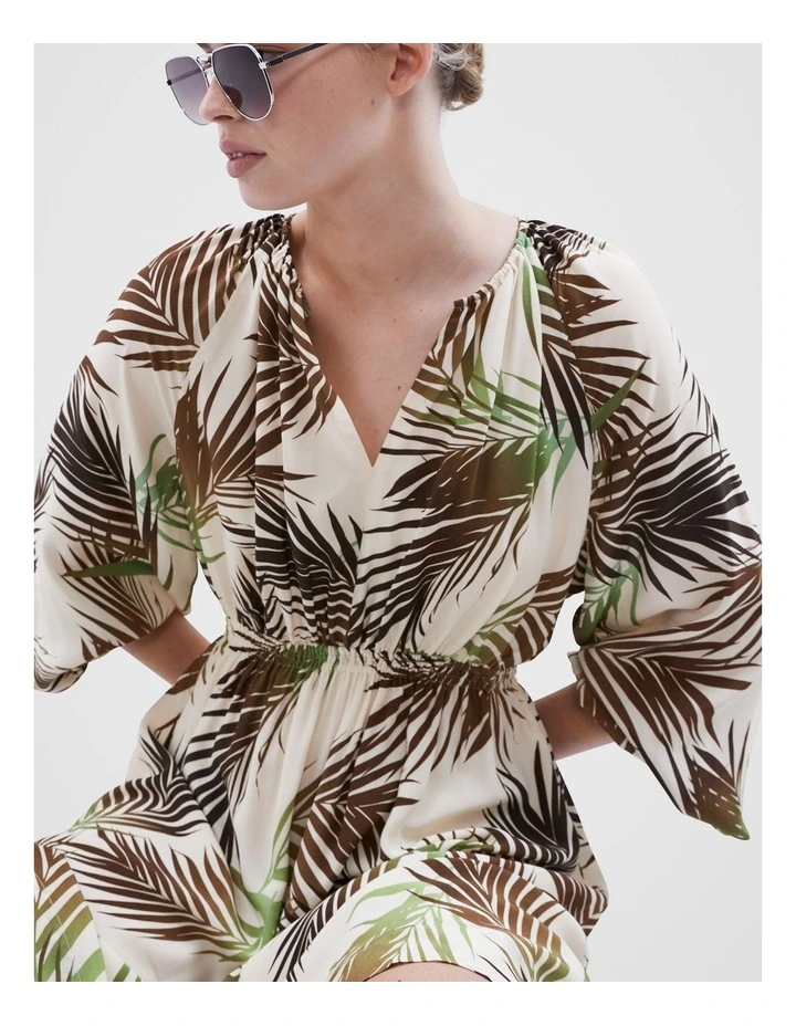 Palm Print Dress in Assorted image 4